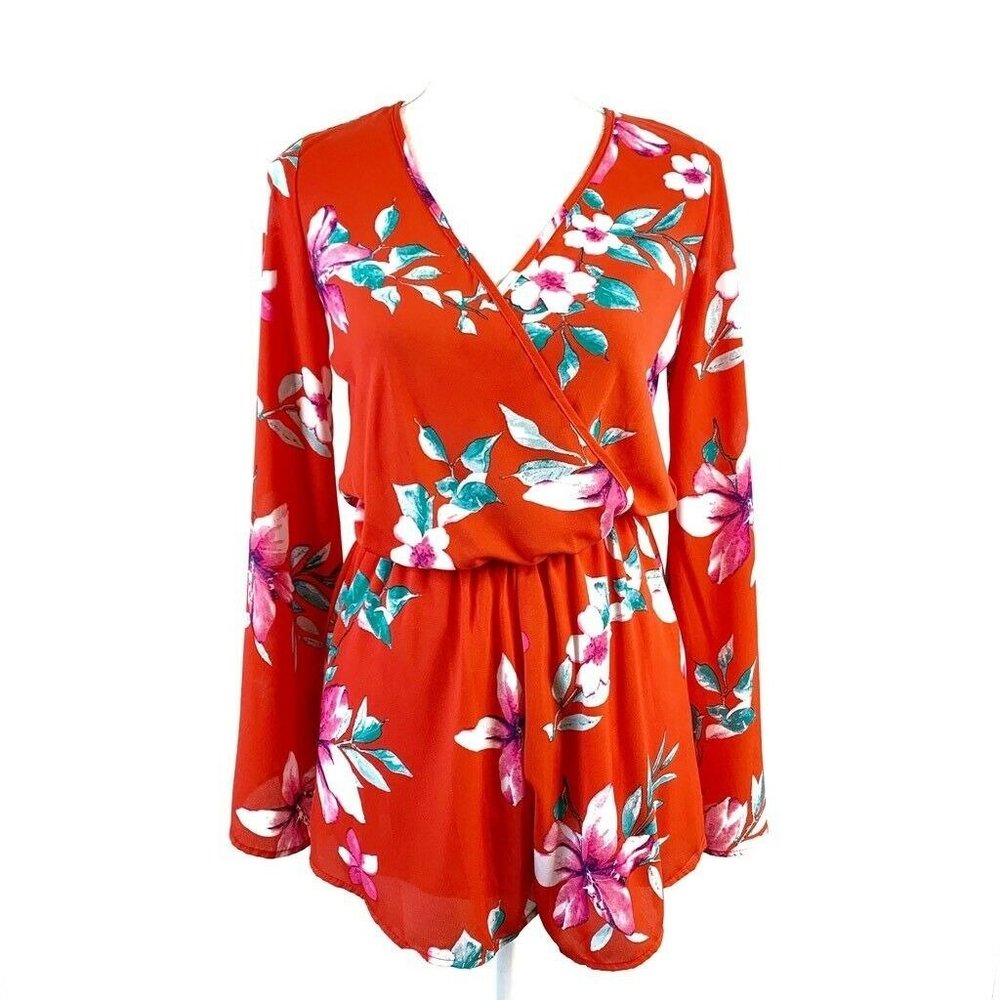 Akira -Faux Wrap W. Elastic Waist Romper